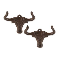 Zingz & Thingz 2 in. H X 5 in. L Brown Cast Iron Wall Hook