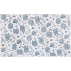 Cozy Living 21 in. W X 33 in. L Blue Poppies Polyester Accent Rug