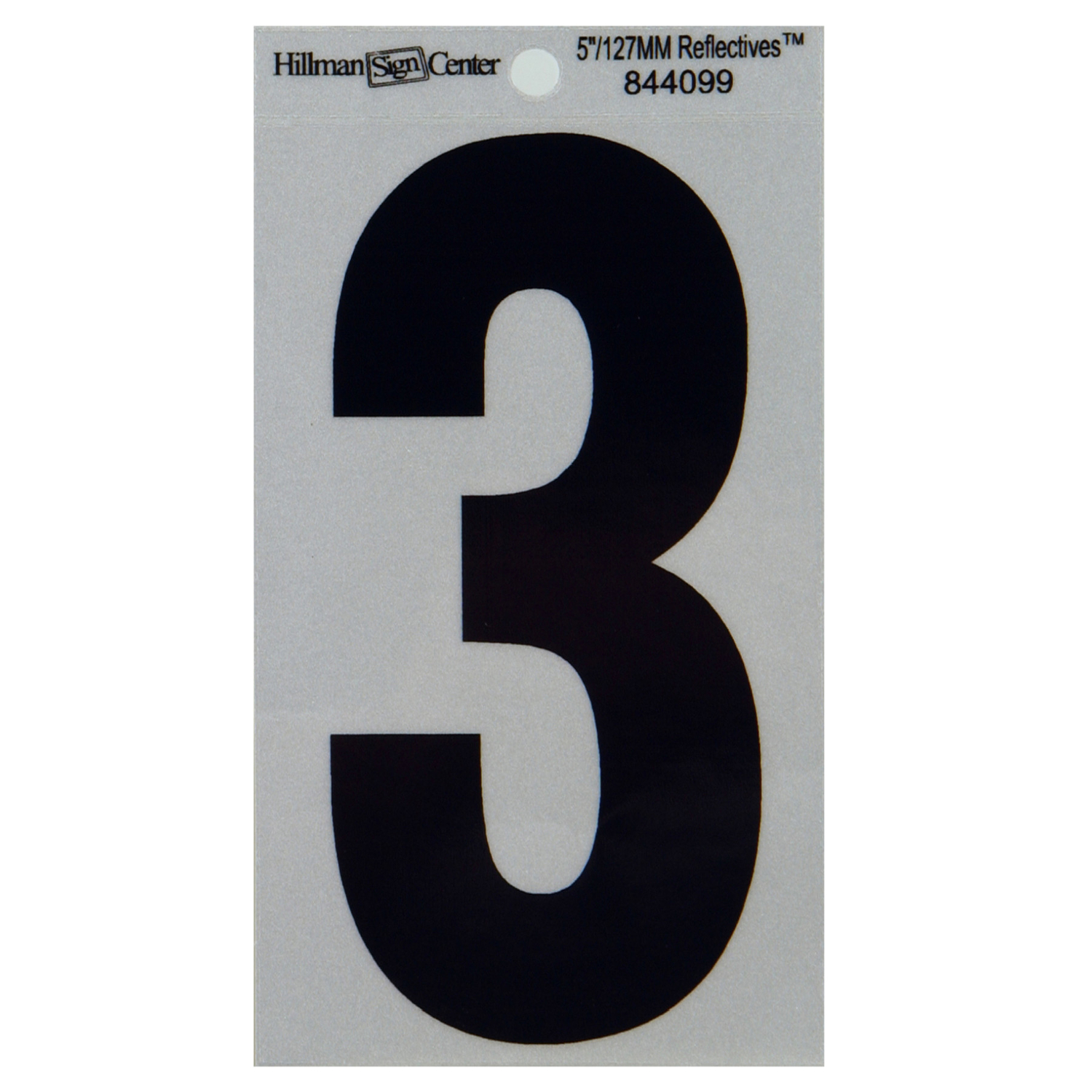 Hillman 5 in. Reflective Black Vinyl Self-Adhesive Number 3 1 pc - Ace ...