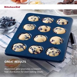KitchenAid 11 in. W X 16 in. L Muffin Pan Ink Blue 1 pc