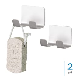 iDesign Shower Hooks Affixx 2 in. H X 1.5 in. W X 2.56 in. L Silver Hook