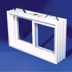 Duo-Corp PNP Slider White Glass/Vinyl Window 31.875 in. L X 20 in. H 1 pk