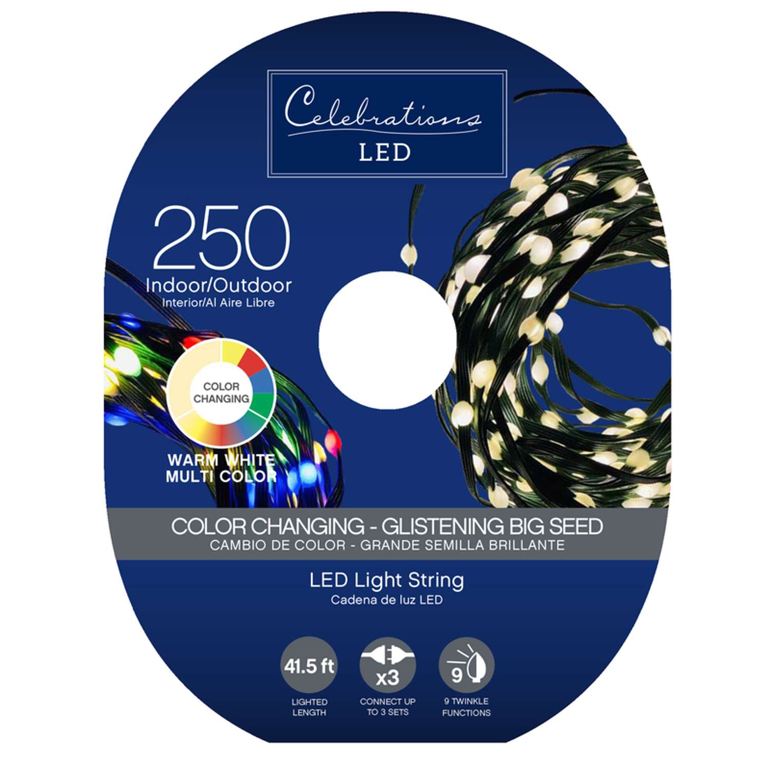 Celebrations LED Micro Dot/Fairy Multicolored 250 ct String Christmas