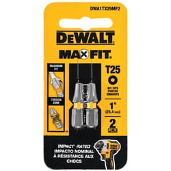DeWalt Max Fit Torx #25 X 1 in. L Screwdriver Bit Set Steel 2 pk