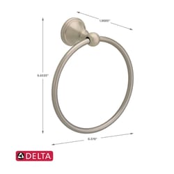 Delta Crestfield Satin Nickel Towel Ring Die Cast Zinc