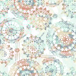 RoomMates 16.5 ft. L Bohemian Orange/Blue Vinyl Peel and Stick Wallpaper
