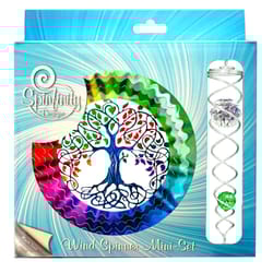 Spinfinity Designs Multi-color Stainless Steel 6.5 in. Tree of Life Multi Color Mini Set Outdoor Spi