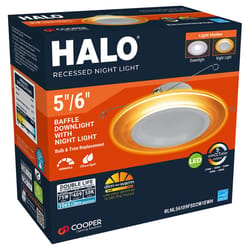 Halo Retrofit Series 5/6 in. W LED Recessed Downlight with Nightlight Trim 10.75 W