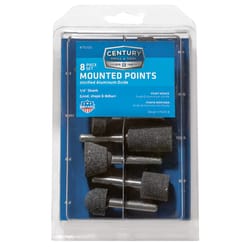 Century Drill & Tool Aluminum Oxide Mounted Point Set Assorted Shapes 55560 rpm 8 pc