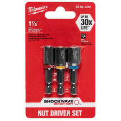 Milwaukee Shockwave 1-7/8 in. L Steel Nut Driver Set 3 pc