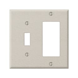 Amerelle Contractor Wrinkle Almond 2 gang Stamped Steel Decorator/Toggle Wall Plate 1 pk