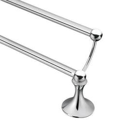 Moen Lounge Series Chrome Double Towel Bar 24 in. L Brass