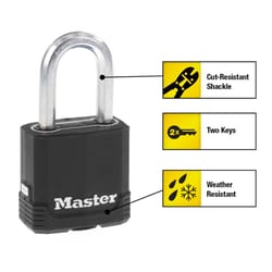 Master Lock Magnum 1-7/8 in. W Steel Dual Ball Bearing Locking Weather-Resistant Padlock