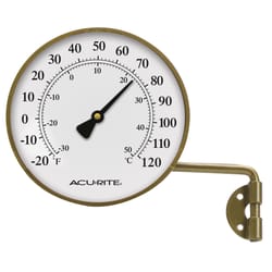 AcuRite Thermometer with Bracket Glass/Metal Bronze/White