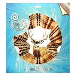 Spinfinity Designs Multi-color Stainless Steel 12 in. Mule Deer Large Outdoor Spinner