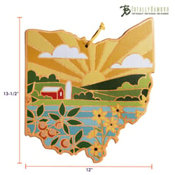 Totally Bamboo Summer Stokes 12 in. L X 13.5 in. W X 0.63 in. Bamboo Ohio Serving & Cutting Board