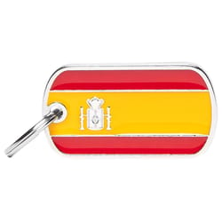 MyFamily Yellow Spain Flag Aluminum Dog Pet Tags Medium