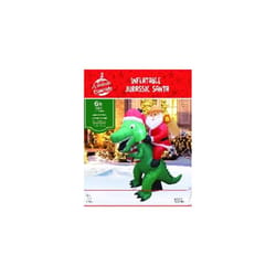 A Holiday Company Jurassic Santa LED Dinosaur with Santa 6 ft. Inflatable