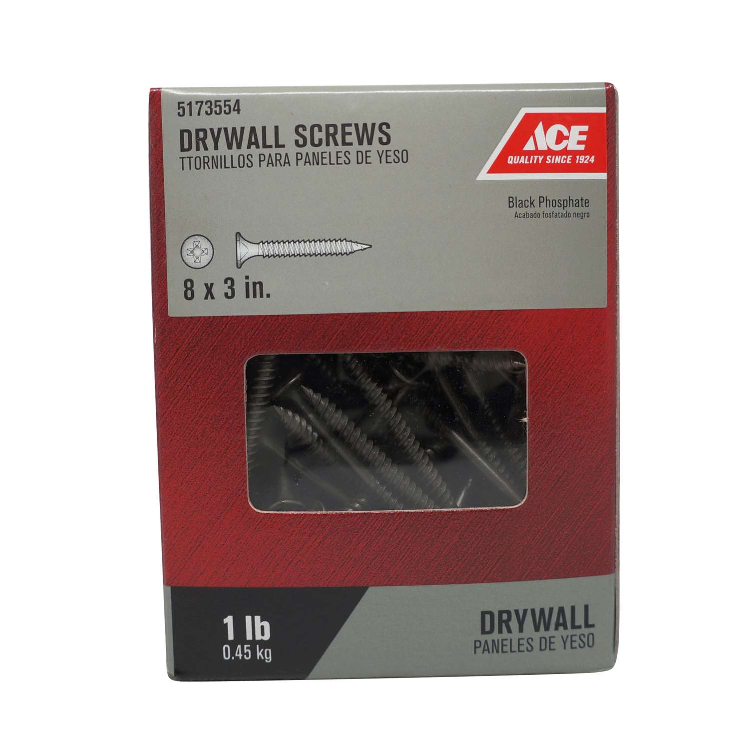 Ace No. 8 x 3 in. L Phillips Drywall Screws 1 lb. 94 pk Ace Hardware