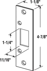Prime-Line 4.9 in. H X 1.1 in. L Brass-Plated Brass Steel Deadbolt Strike