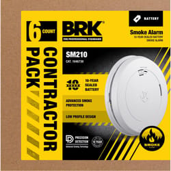 BRK Battery-Powered Photoelectric Smoke Detector 6 pk