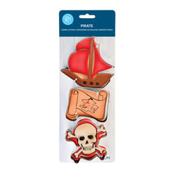 R&M International Pirate Cookie Cutter Set Silver 3 pc