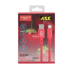 A.S.K USB to Type C Cable 12 ft. Red