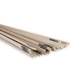 Midwest Products 1/16 in. T X 1/16 in. W X 2 ft. L Basswood Strip #2/BTR Premium Grade Midwest Products 1/16 in. T X 1/16 in. W X 2 ft. L Basswood Strip #2/BTR Premium Grade