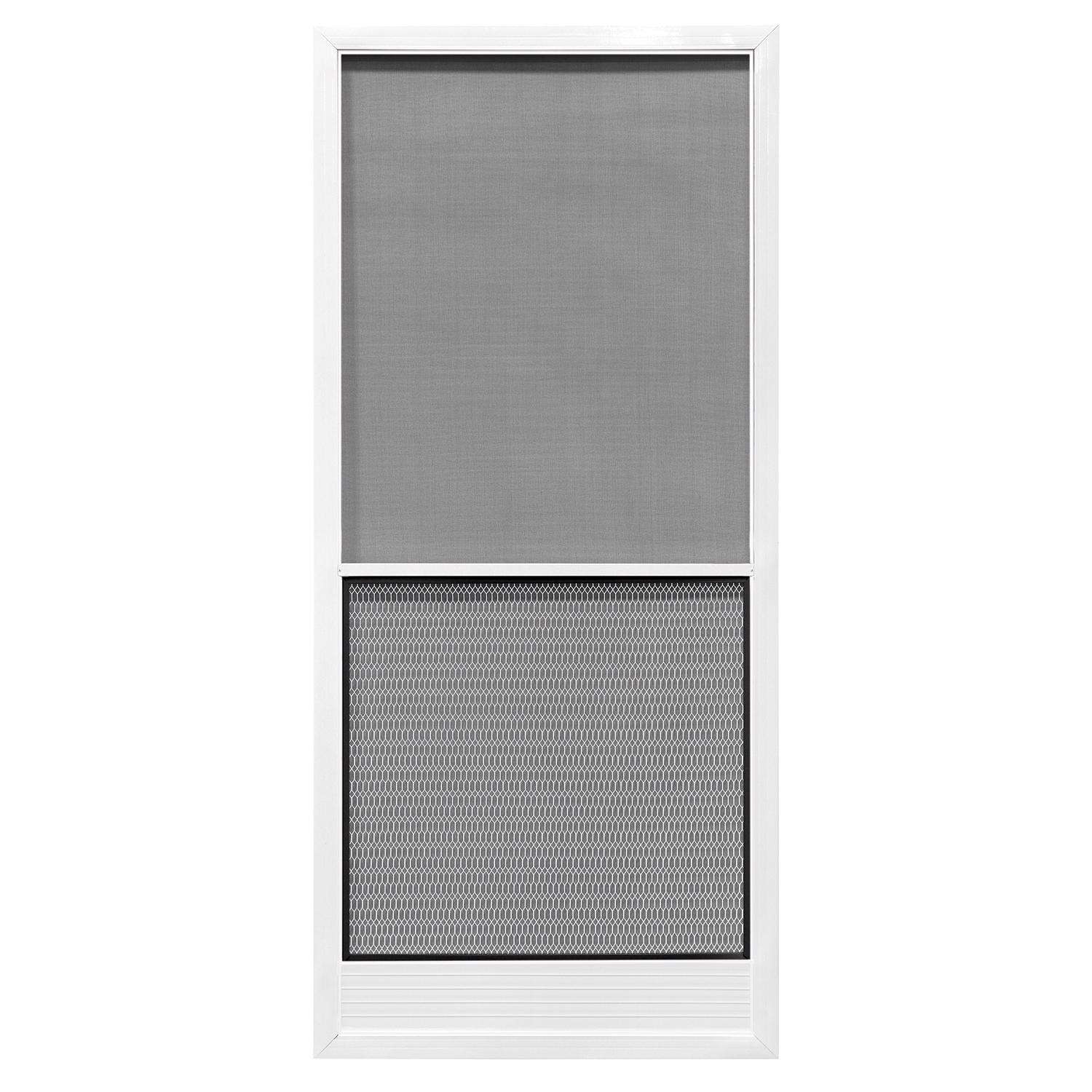 Precision 35-1/4in W x 79-3/4in H White Swinging Steel Frame Screen ...