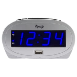 La Crosse Technology Equity 2 in. White USB Alarm Clock LED Plug-In