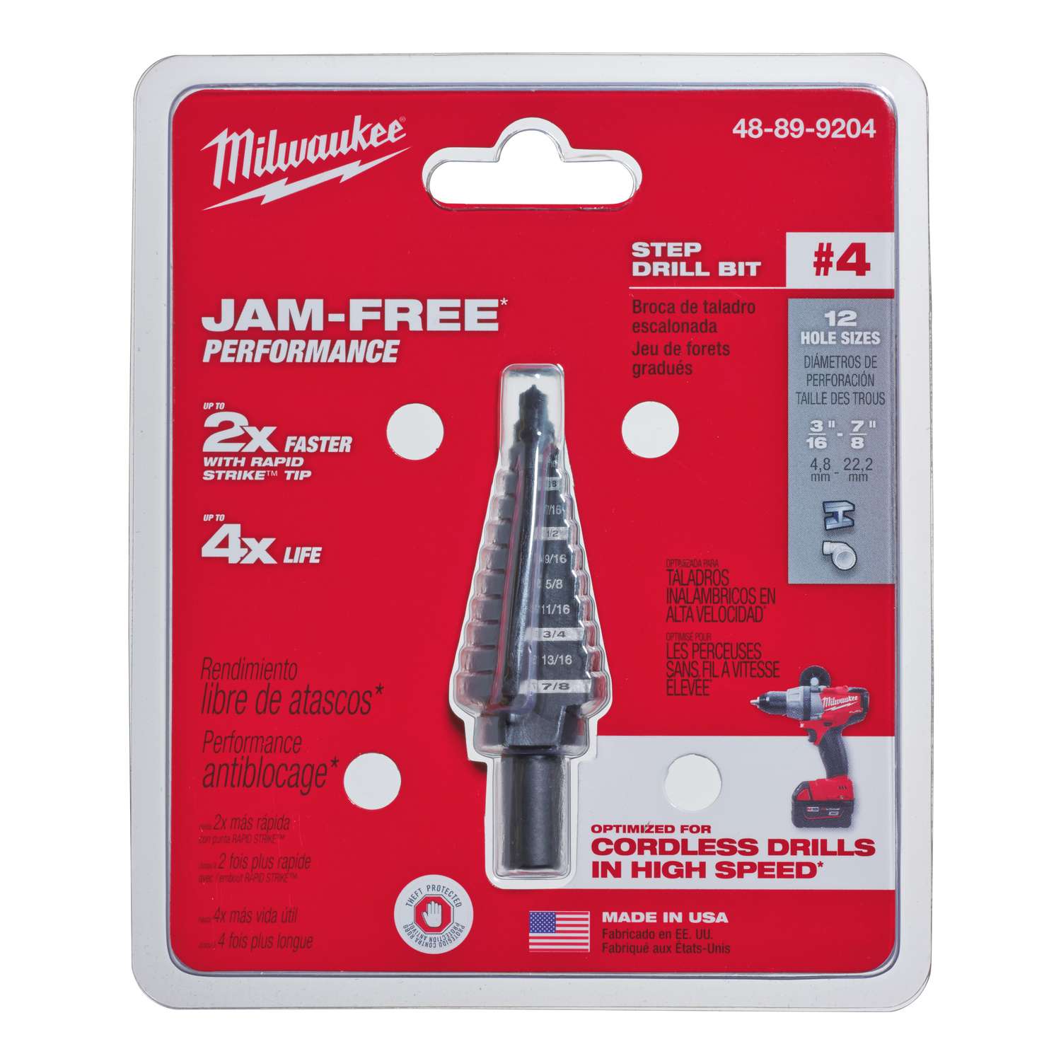 Milwaukee JAM FREE 3 16 to 7 8 in x 6 in L Black Oxide Milwaukee JAM FREE 3 16 to 7 8 in x 6 in L Black Oxide