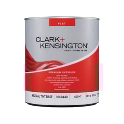 Clark+Kensington Flat Tint Base Neutral Base Exterior Paint and Primer Exterior 1 qt
