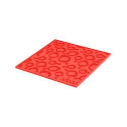 Lodge Red Kitchen Silicone Trivet With Skillet Pattern