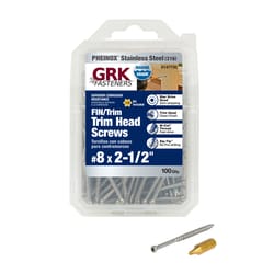 GRK Fasteners No. 8 X 2-1/2 in. L Star Trim Head Construction Screws 100 pk