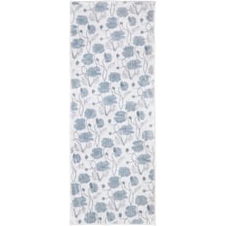 Cozy Living 21 in. W X 54 in. L Blue Poppies Polyester Accent Rug