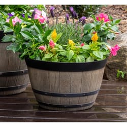 Southern Patio 9.1 in. H X 15.4 in. W X 15.4 in. D Resin Pinot Barrel White Birch