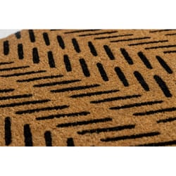 Entryways 36 in. W X 24 in. L Black/Natural Fishbone Coir Door Mat