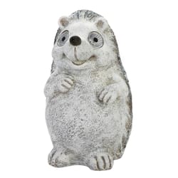 Summerfield Terrace Gray Polyresin 12 in. H Hedgehog Solar Statue