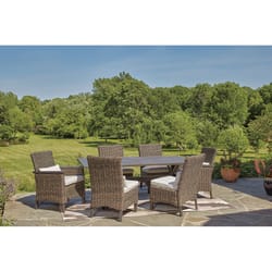 Living Accents Rochdale 7 pc Black Aluminum Dining Set Gray