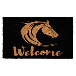 Home & More 1.42 W X 2.42 L Black Stallion Welcome Coir Door Mat