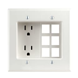 Leviton 15 amps 125 V Duplex White Combination Outlet 5-15R 1 pk