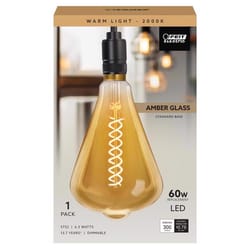 Feit ST52 E26 (Medium) LED Bulb Amber 60 Watt Equivalence 1 pk