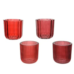 Decoris Red Tealight Candle Holder 4 in.