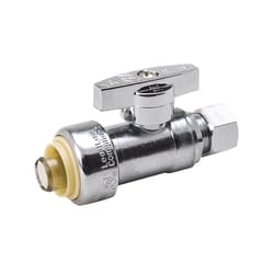 BK Products Proline 1/2 in. Push-Fit X 3/8 in. Compression Brass Straight Valve