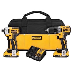 DeWalt 20V MAX Cordless Brushless 2 Tool Compact Drill and Impact Driver Kit