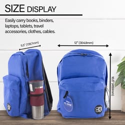 Bazic Products Classic Collection Blue Backpack 17 in. H X 6 in. W