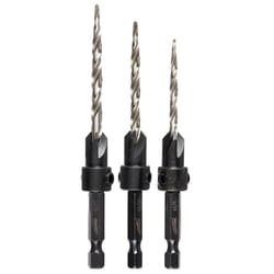 Milwaukee 0.3 in. L High Speed Steel Drill and Countersink Set Quick-Change Hex Shank 3 pc
