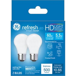 GE Refresh A15 E26 (Medium) LED Bulb Daylight 60 Watt Equivalence 2 pk