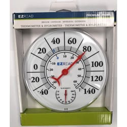 Headwind EZRead Hygrometer/Thermometer Plastic White 8 in.