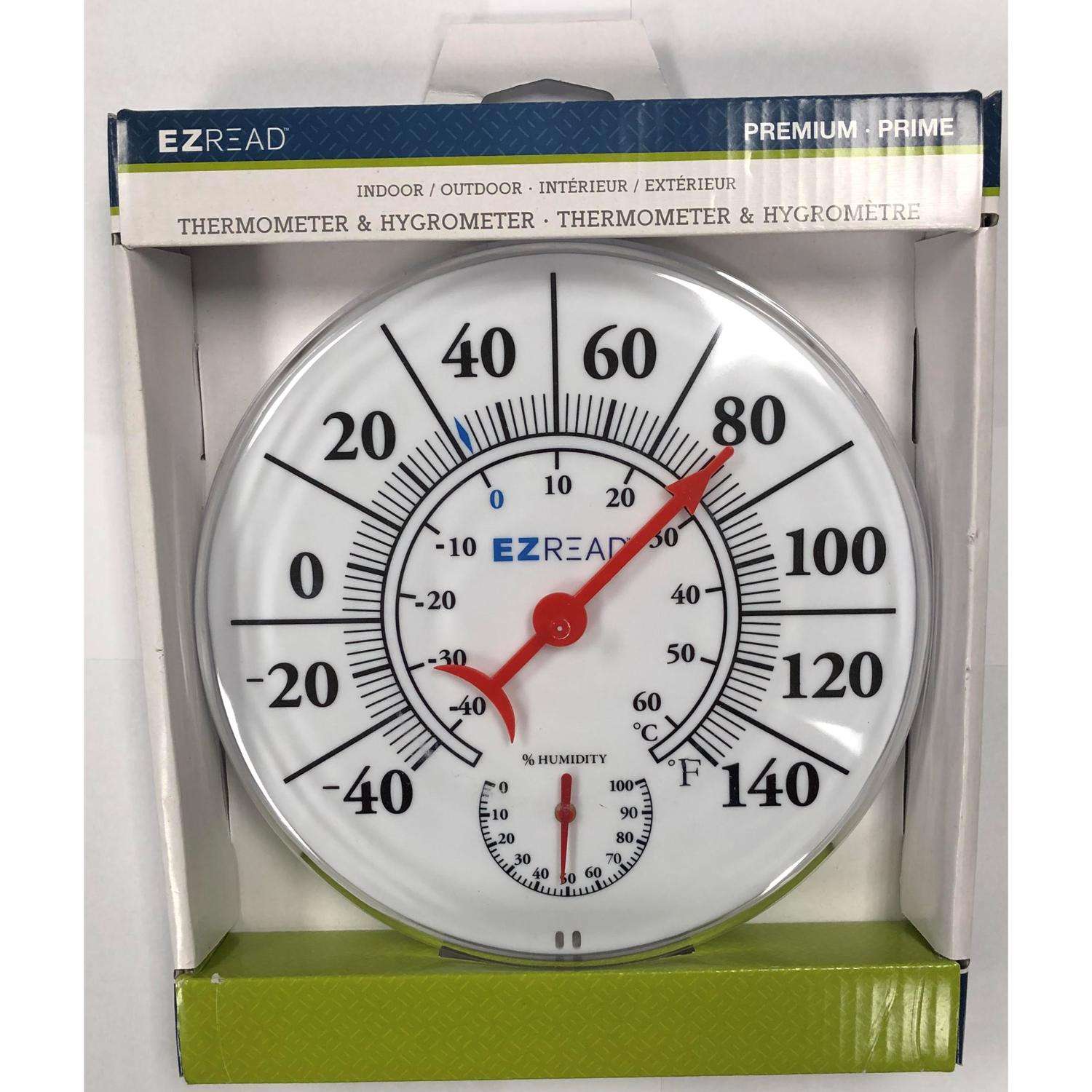 12.5 EZ Read White Dial Thermometer with Hygrometer